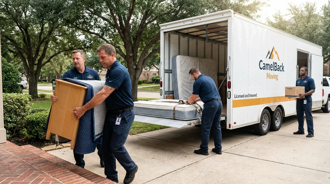 Crew loading residential truck for cross-state move from Sullivan, MO